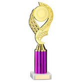 GOLD/PURPLE 'OLYMPIC' HOLDER ASSEMBLED ON MARBLE (2" CEN/3" TUBE) - 10in